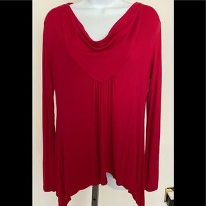 EUC, BCBGMax Azria Red Swing Cowl Sweater